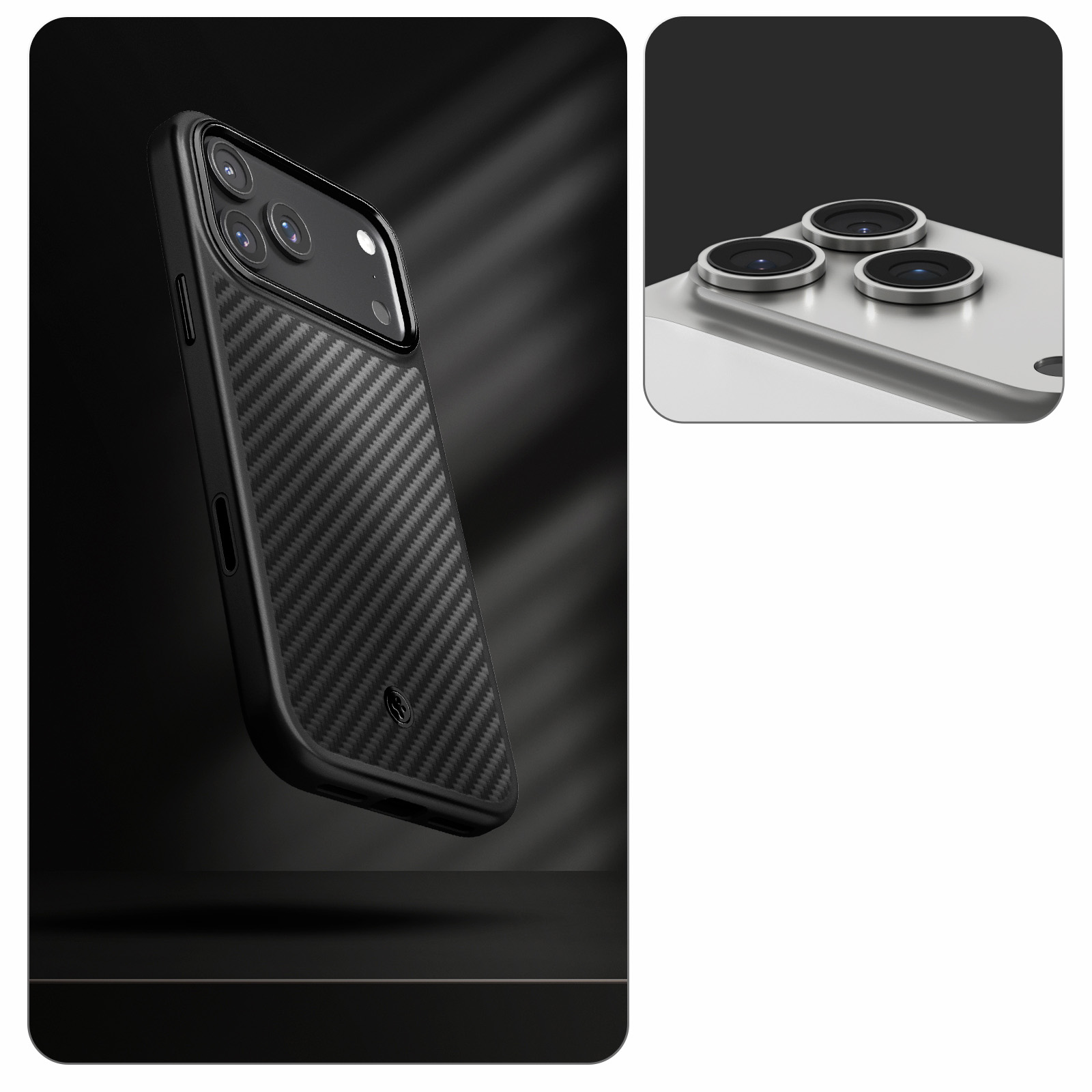 Etui z osłoną przycisku Spigen Enzo Aramid T Mag (CC) do MagSafe do Apple iPhone 17 Pro, czarne