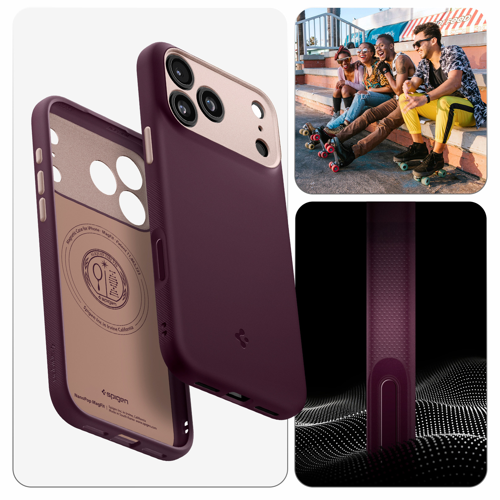 Etui Spigen Nano Pop Mag do MagSafe do Apple iPhone 17 Pro, bordowo-różowe