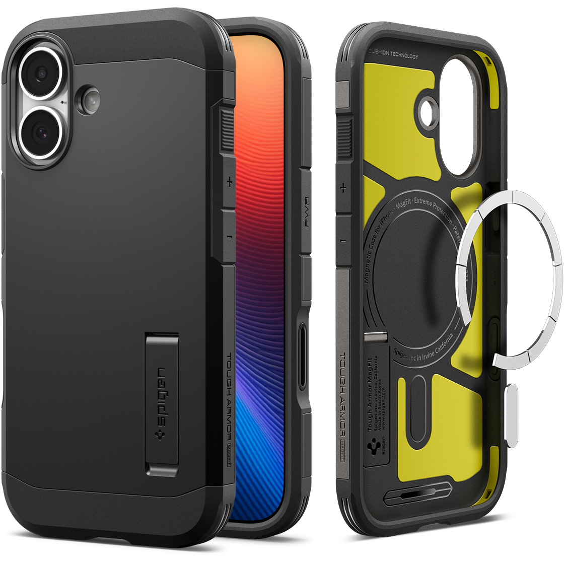Etui z osłoną przycisku Spigen Tough Armor T Mag (CC) do MagSafe do Apple iPhone 17, czarne