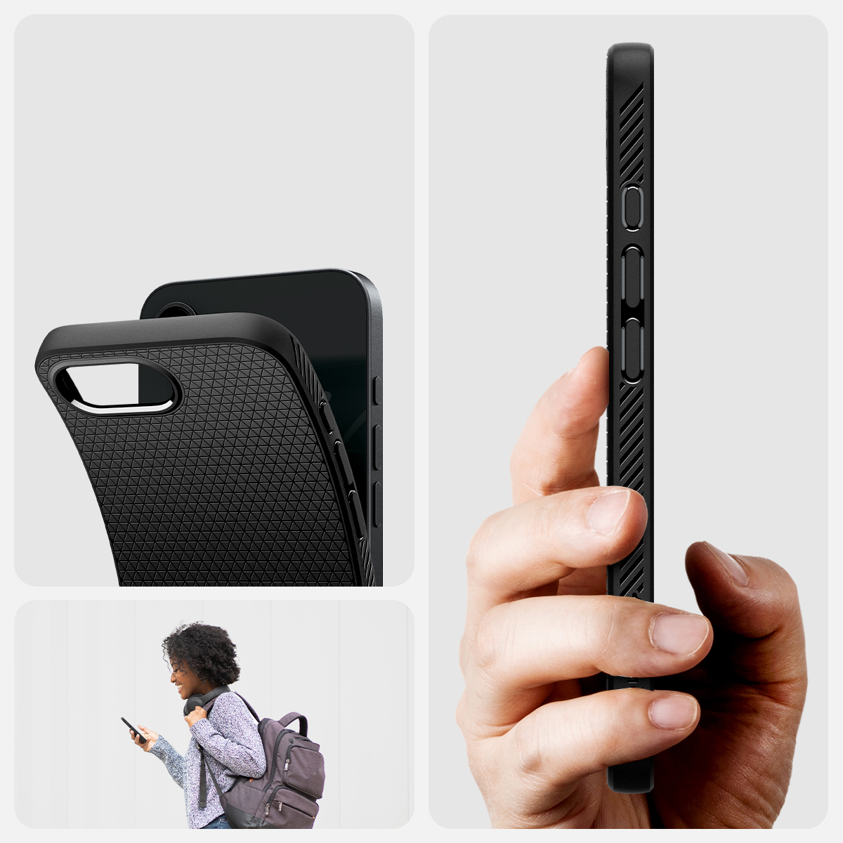 Etui Spigen Liquid Air do Apple iPhone 16e, czarne