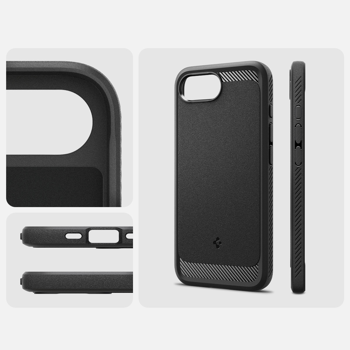 Etui Spigen Rugged Armor Mag z MagSafe do Apple iPhone 16e, czarne