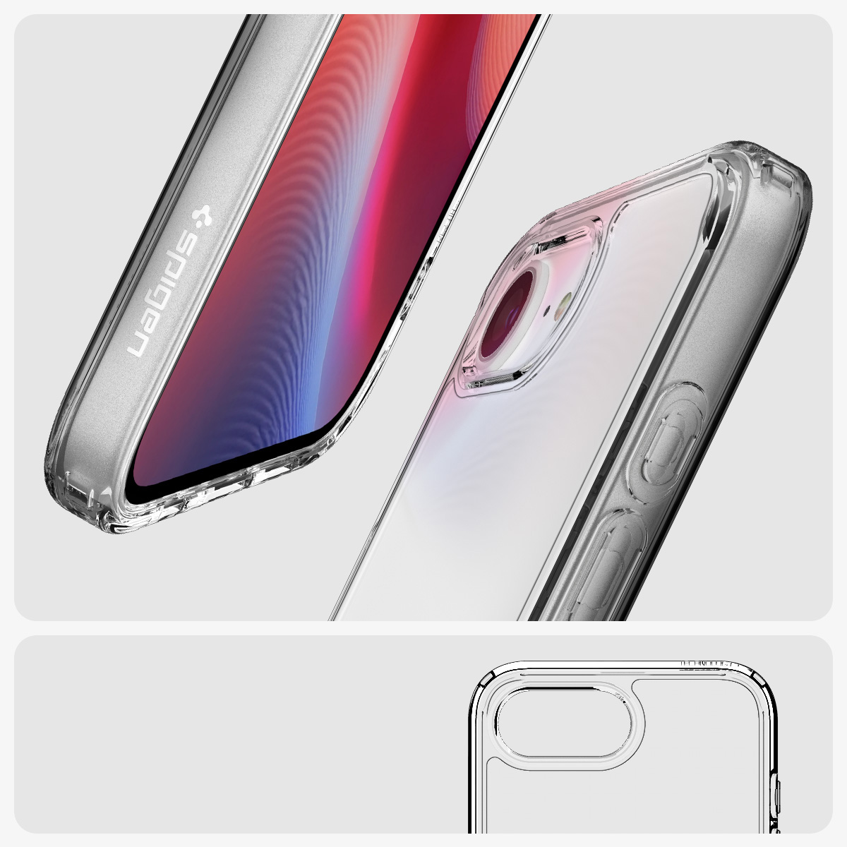 Etui Spigen Ultra Hybrid do Apple iPhone 16e, przezroczyste