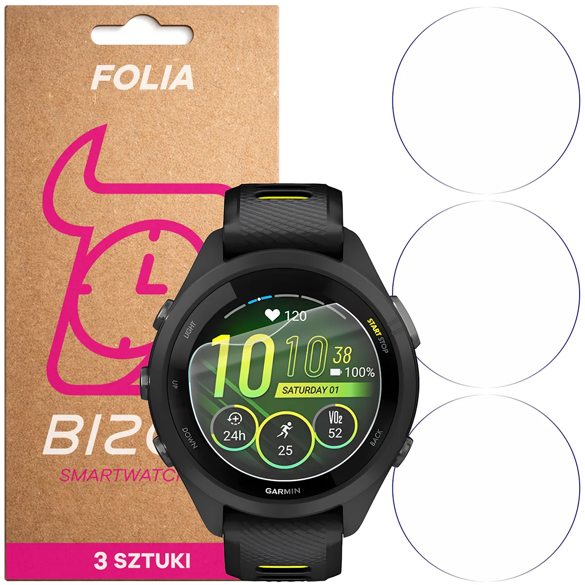 Folia hydrożelowa Bizon Watch Film HydroFlex dla Garmin Forerunner 265S