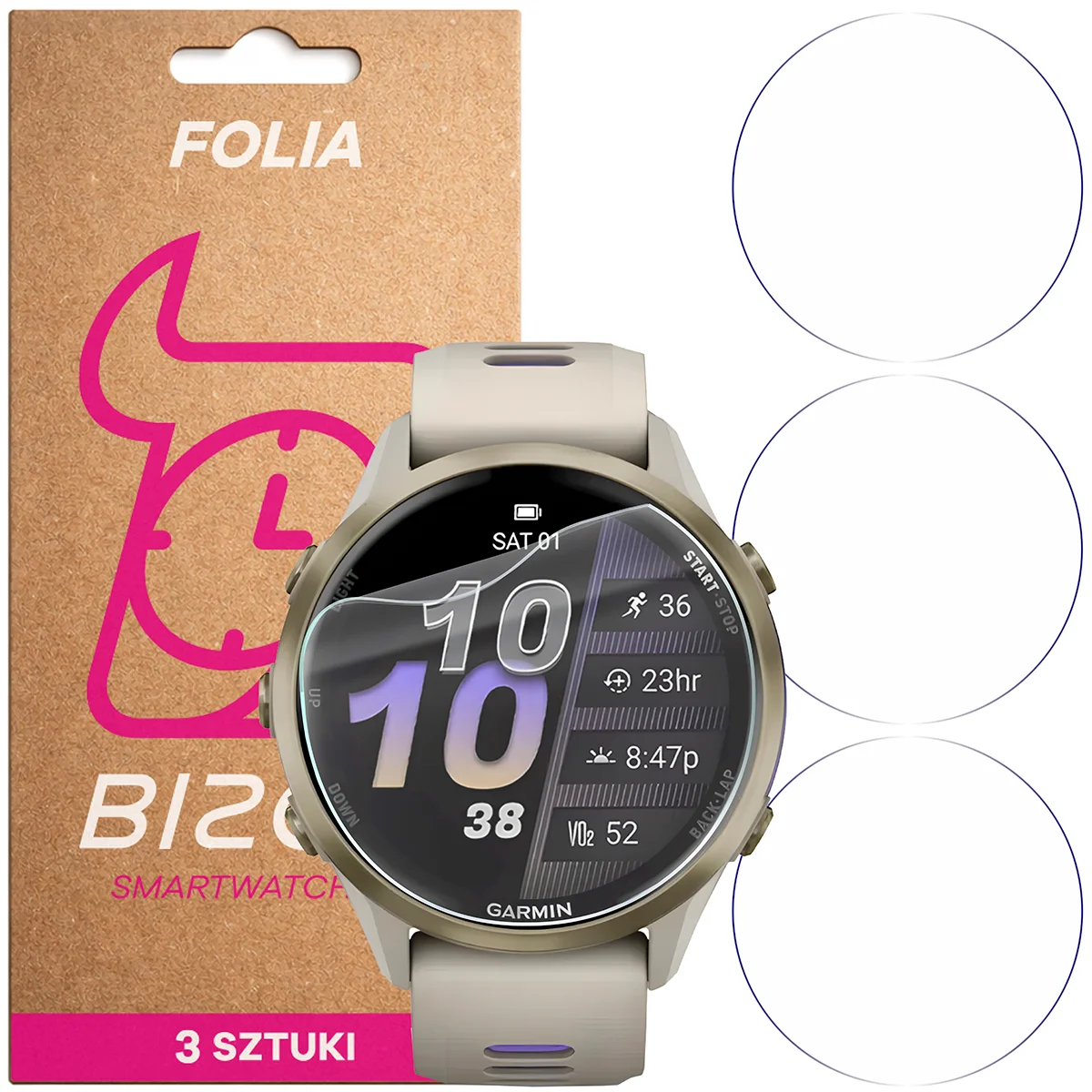 Folia hydrożelowa Bizon Watch Film HydroFlex dla Garmin Forerunner 970