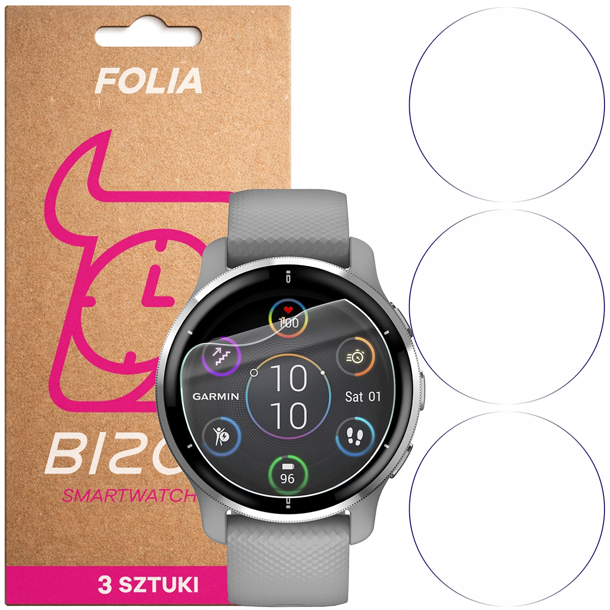 Folia hydrożelowa Bizon Watch Film HydroFlex dla Garmin Venu 2 Plus