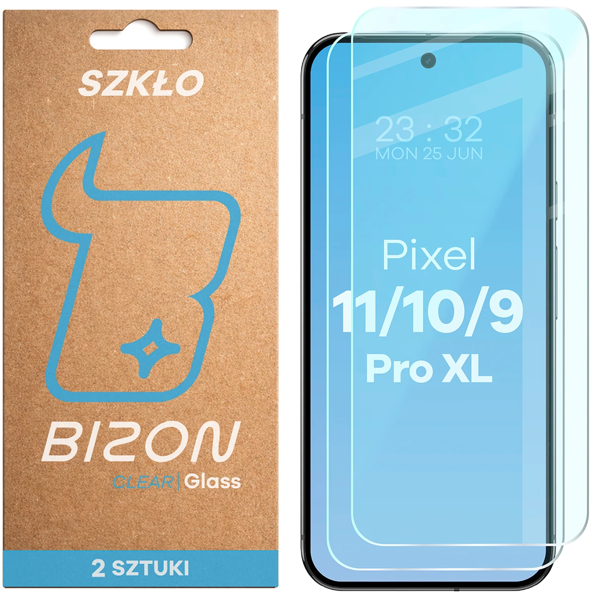 Szkło hartowane Bizon Glass Clear Duo do Google Pixel 11 Pro XL / 10 Pro XL / 9 Pro XL, 2 sztuki