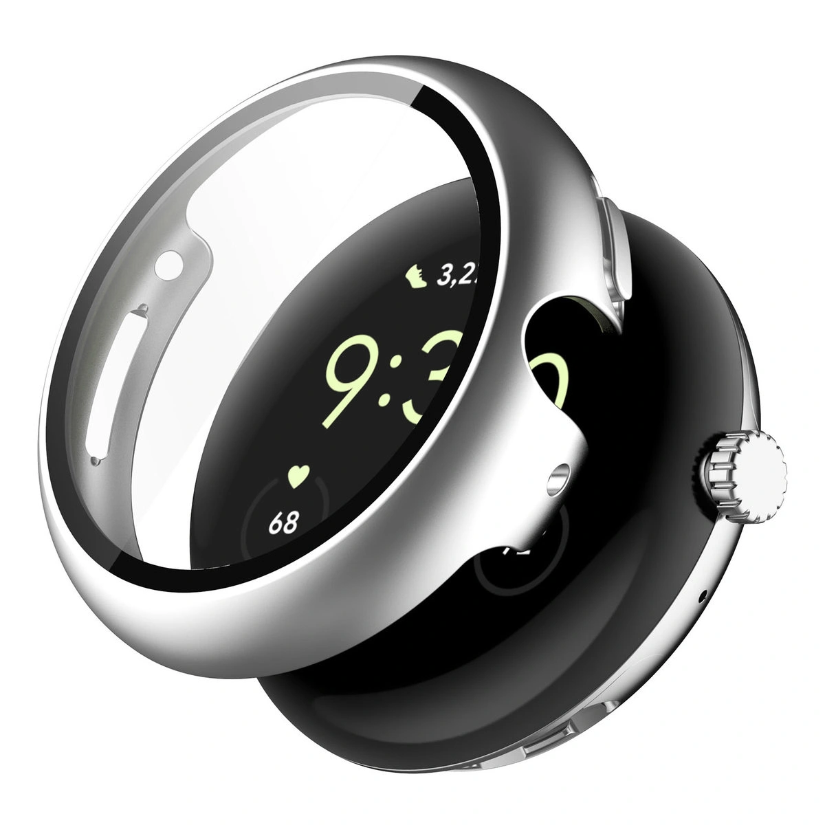 Wizualizacja nakładania etui Bizon Case Watch Adamo do Google Pixel 5 / 4 41 mm