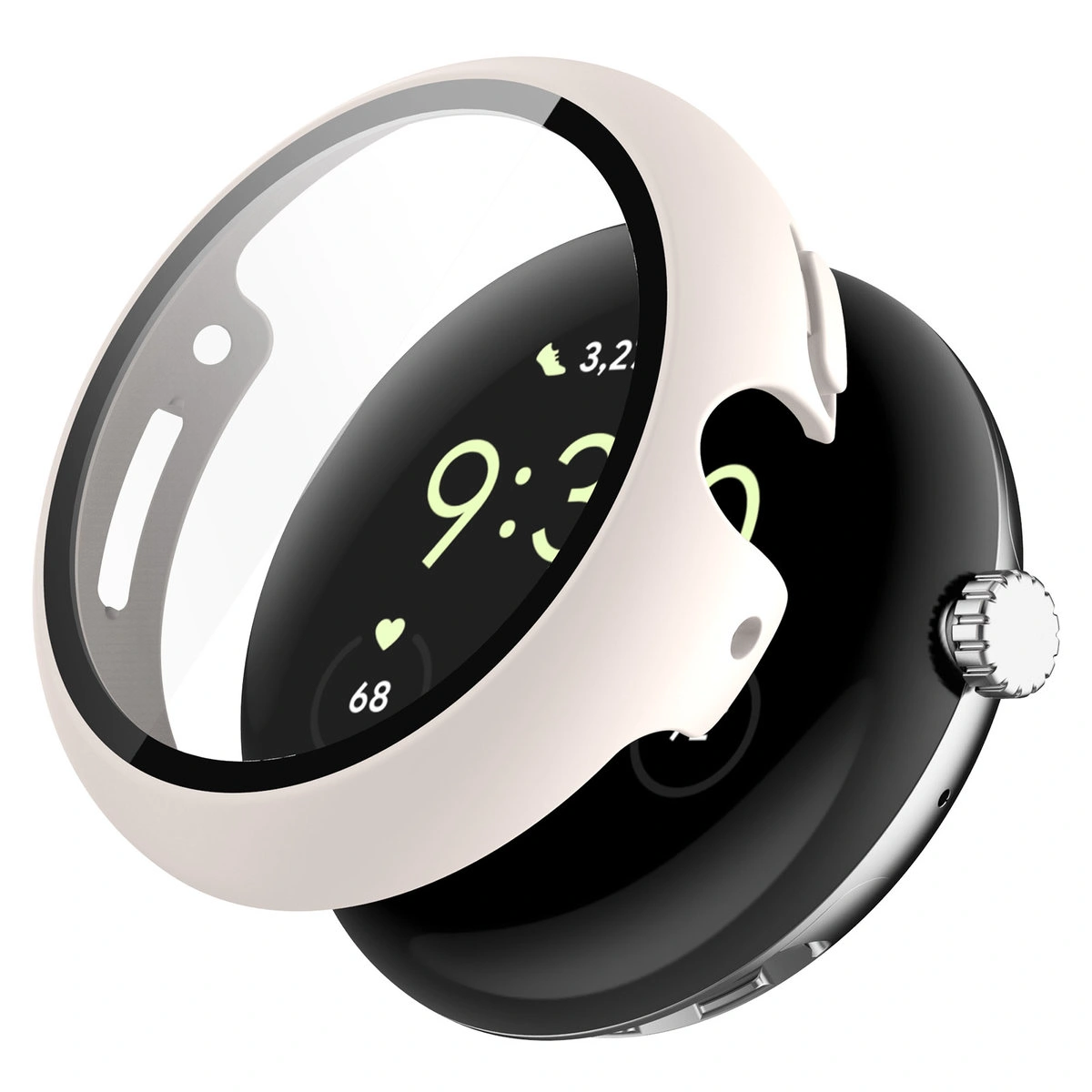 Wizualizacja nakładania etui Bizon Case Watch Adamo do  Google Pixel Watch 5 / 4 45 mm