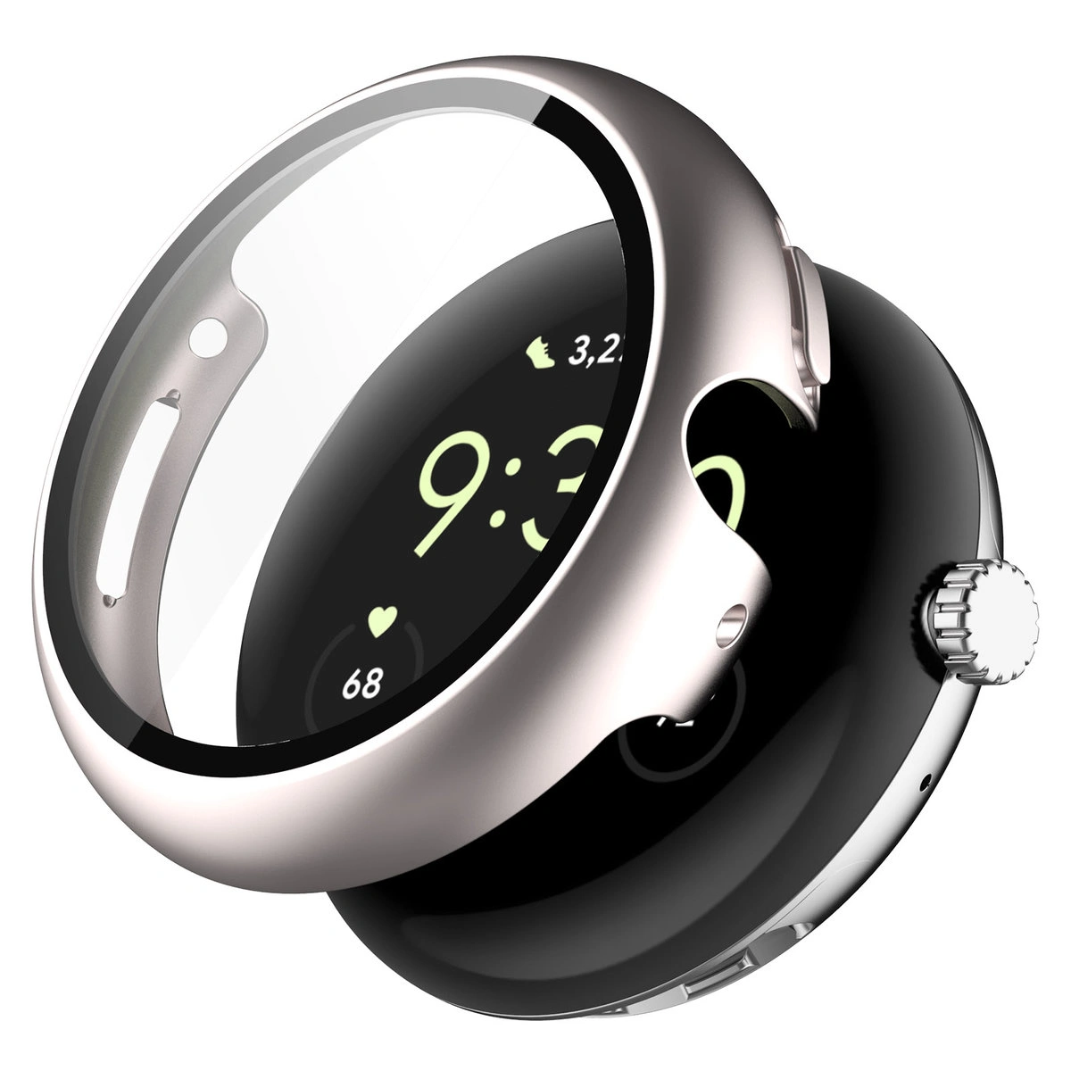 Wizualizacja nakładania etui Bizon Case Watch Adamo do  Google Pixel Watch 5 / 4 45 mm