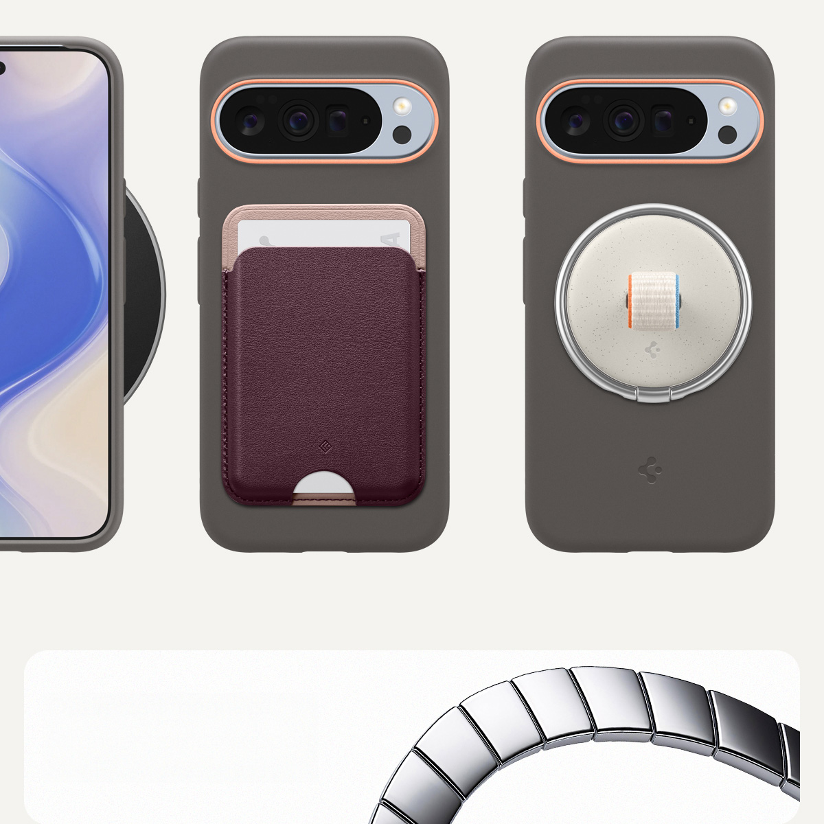Etui Spigen Nano Pop Mag do MagSafe do Google Pixel 10 Pro XL, szaro-pomarańczowe