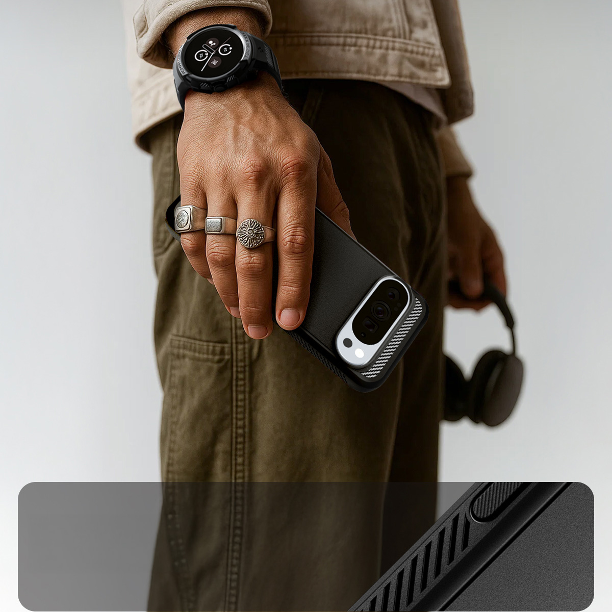 Etui Spigen Rugged Armor Mag z MagSafe do Google Pixel 10 Pro XL, czarne