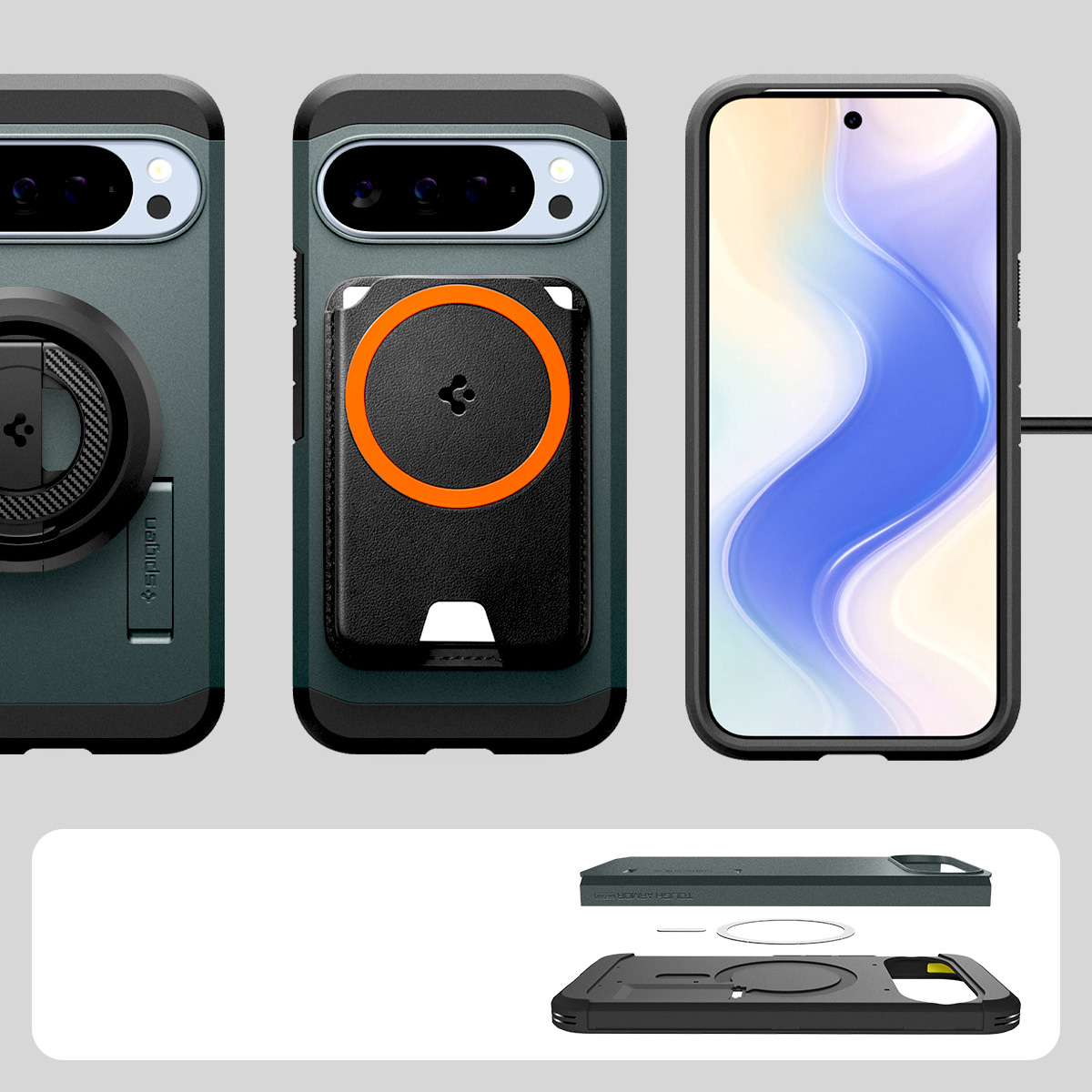 Etui Spigen Tough Armor Mag MagSafe do Google Pixel 10 Pro XL, zielone