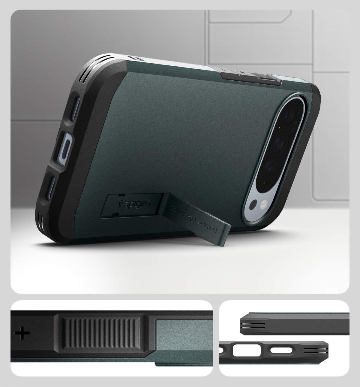 Etui Spigen Tough Armor Mag MagSafe do Google Pixel 10 Pro XL, zielone