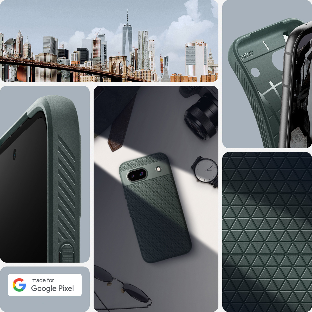 Schutzhülle Spigen Liquid Air für Google Pixel 8A, Grün