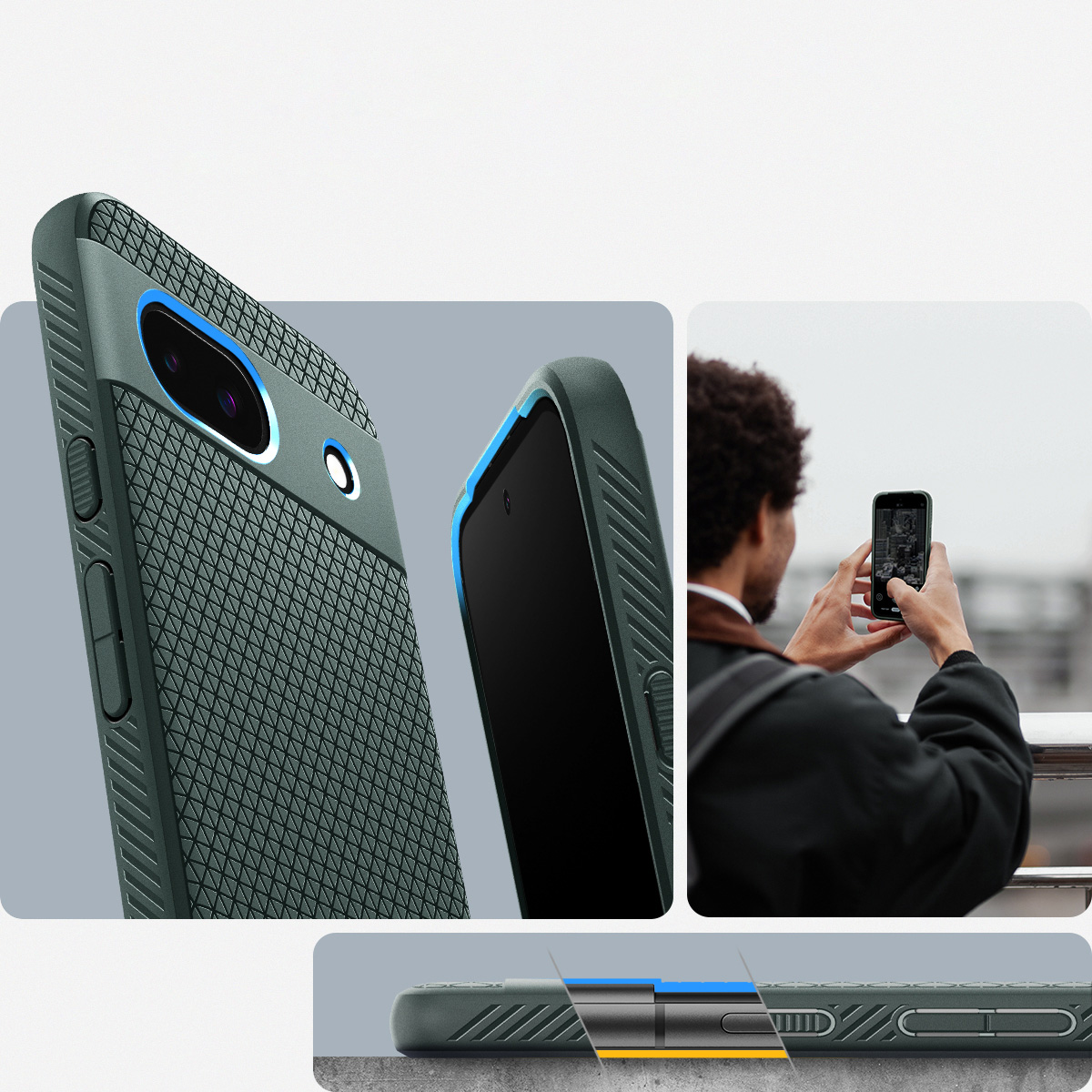 Schutzhülle Spigen Liquid Air für Google Pixel 8A, Grün