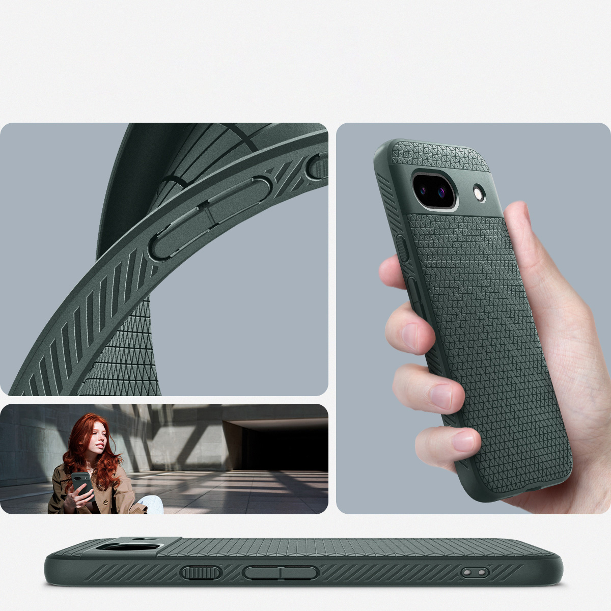 Schutzhülle Spigen Liquid Air für Google Pixel 8A, Grün