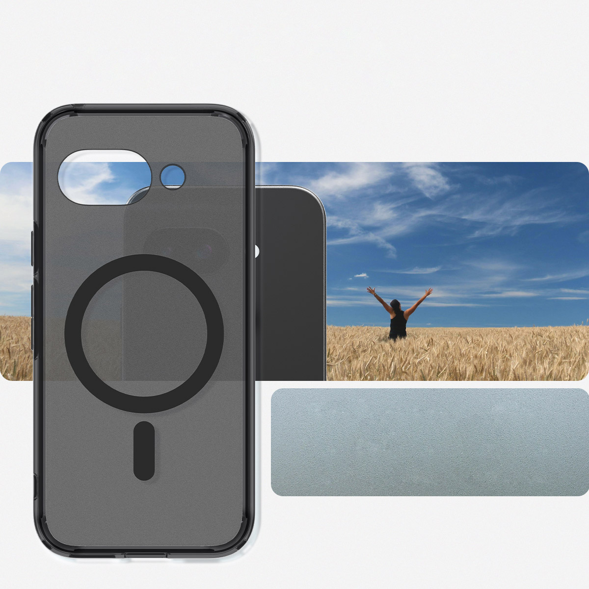 Etui Spigen Ultra Hybrid Mag z MagSafe do Google Pixel 9A, szaro-czarne
