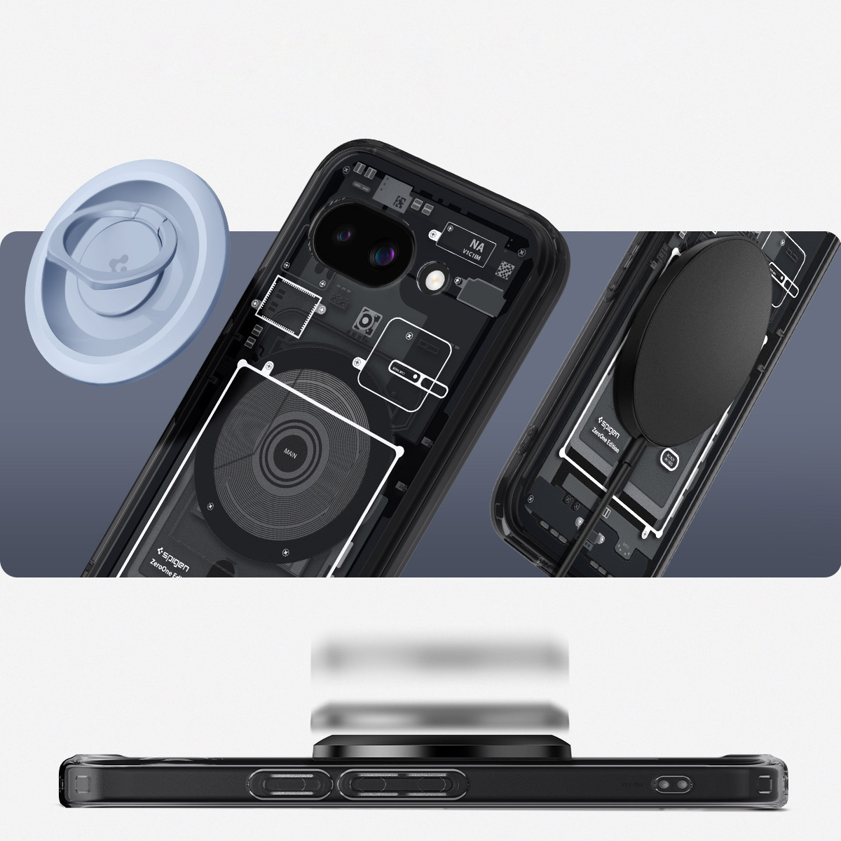 Etui Spigen Ultra Hybrid Mag z MagSafe do Google Pixel 9A, przydymione-szare (Zero One)