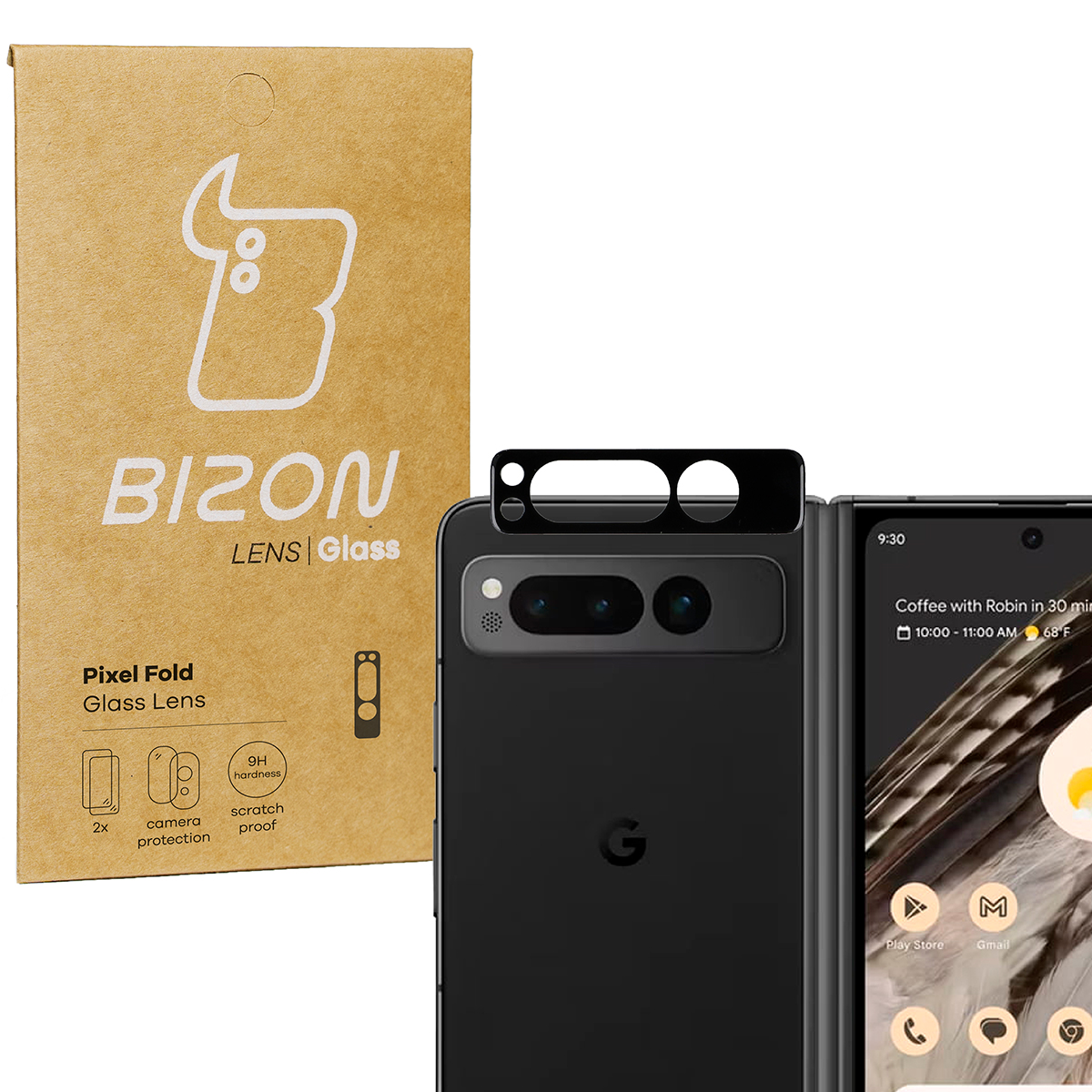 Glas für die Kamera Bizon Glass Silk Lens für Google Pixel Fold, 2 Stück