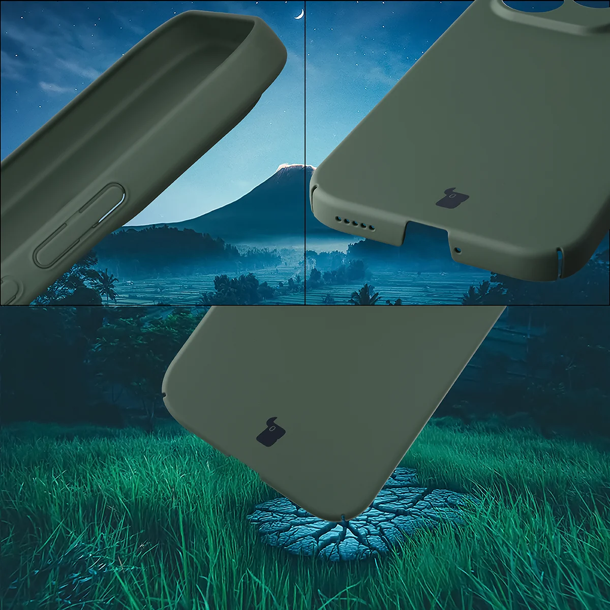 Zintegrowane osłony na przyciski, wycięcia i twardy materiał etui Bizon Case Łupka do Honor 600 Lite 5G