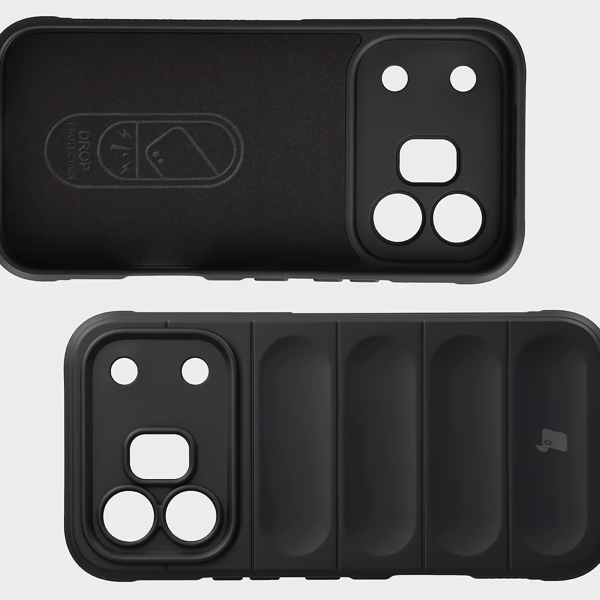 Wyściółka z mikrofibry, wyżłobienia na pleckach i wzmocnione narożniki w etui Bizon Case Tur do Honor 600 5G / 600 Pro 5G