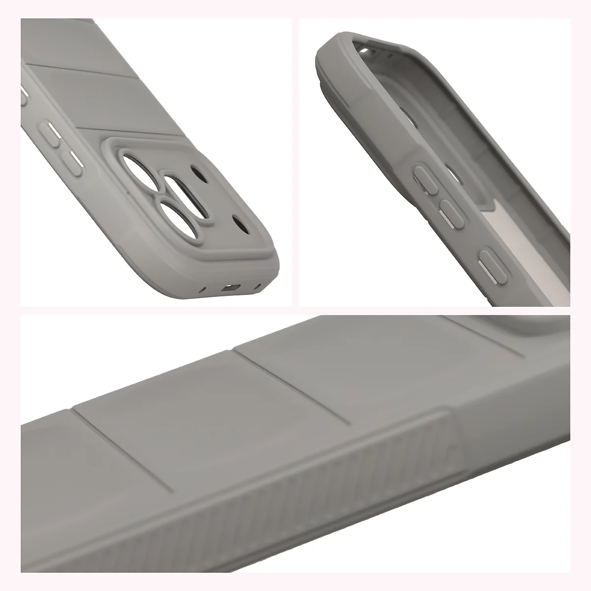 Teksturowane boki i podwyższone krawędzie ekranu i aparatu w etui Bizon Case Tur do Honor 600 5G / 600 Pro 5G