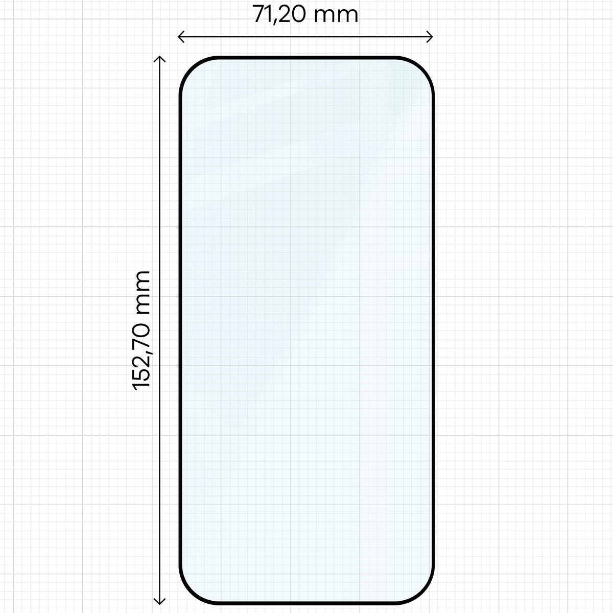Miarka z wymiarami szkła hartowanego Bizon Glass Edge do Honor 600 5G