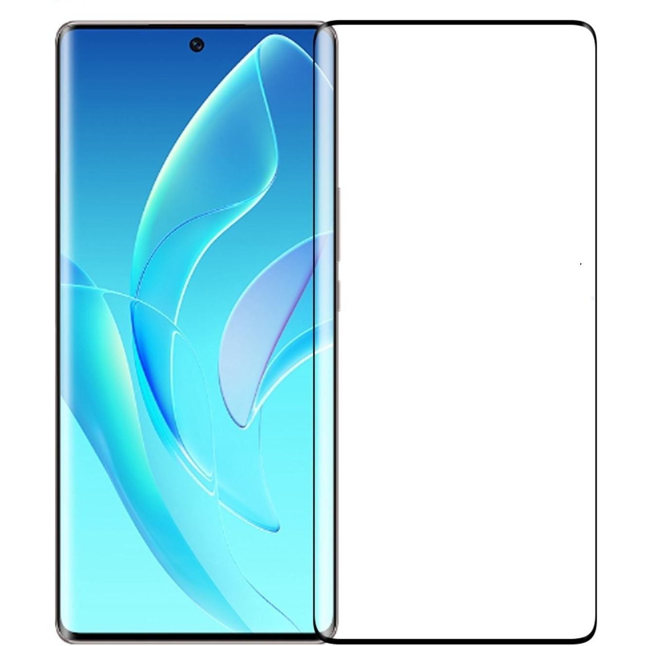 Szkło hartowane Mocolo TG + 3D Full Glue dla Honor 90 z czarną ramką.