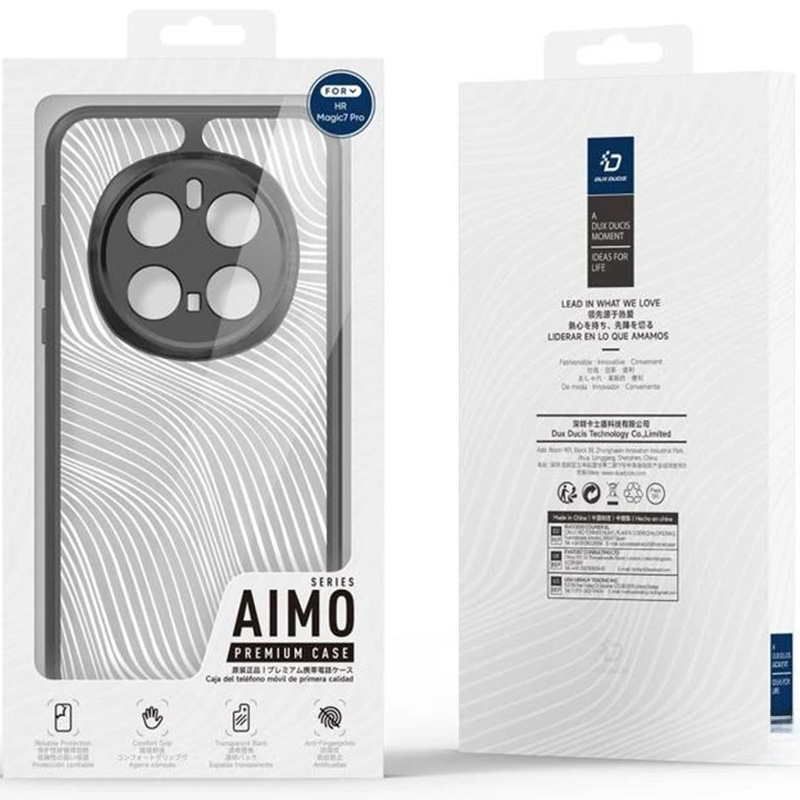 Etui Dux Ducis AIMO do Honor Magic7 Pro, przezroczyste z czarną ramką