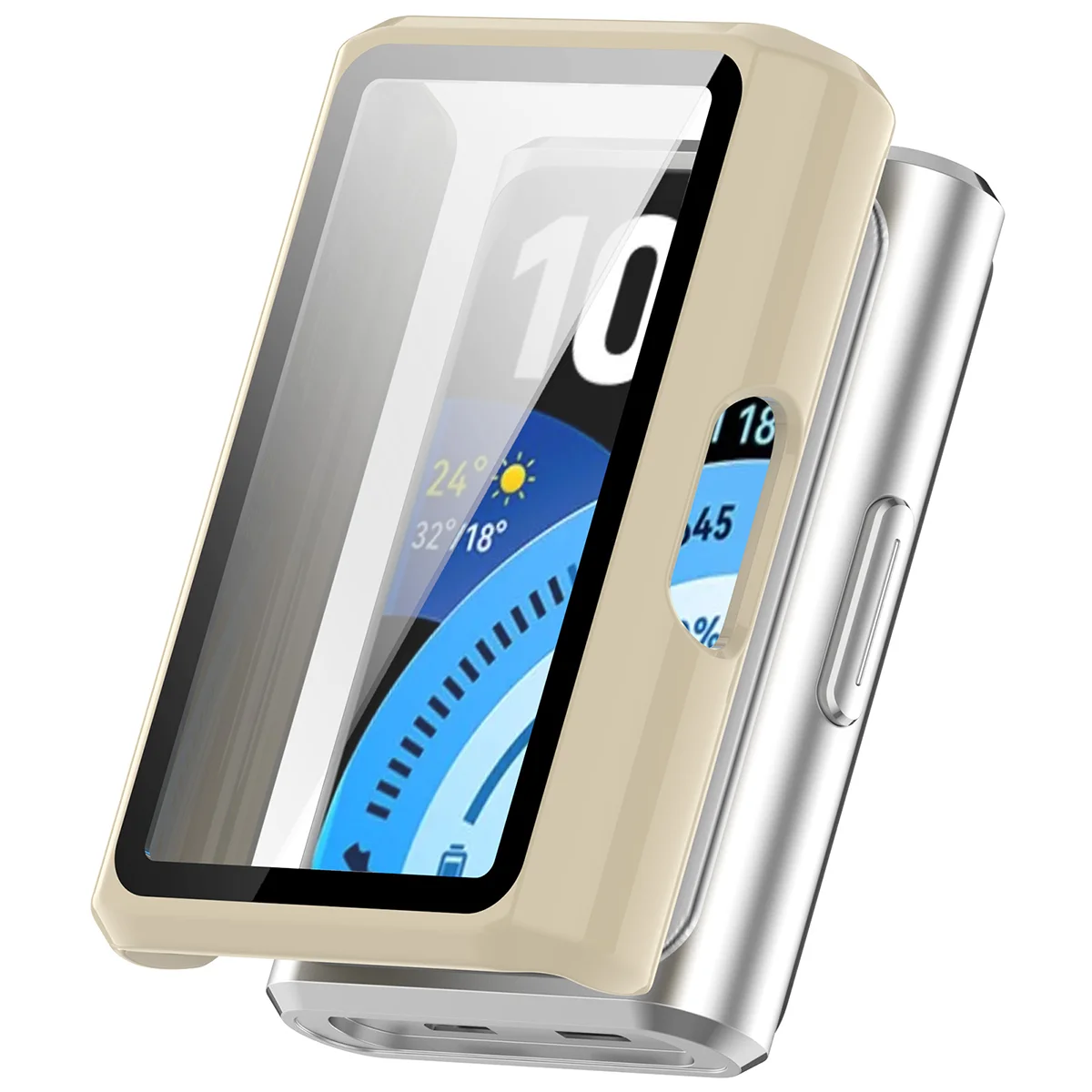 Wizualizacja nakładania etui Bizon Case Watch Adamo do Huawei Band 11 Pro