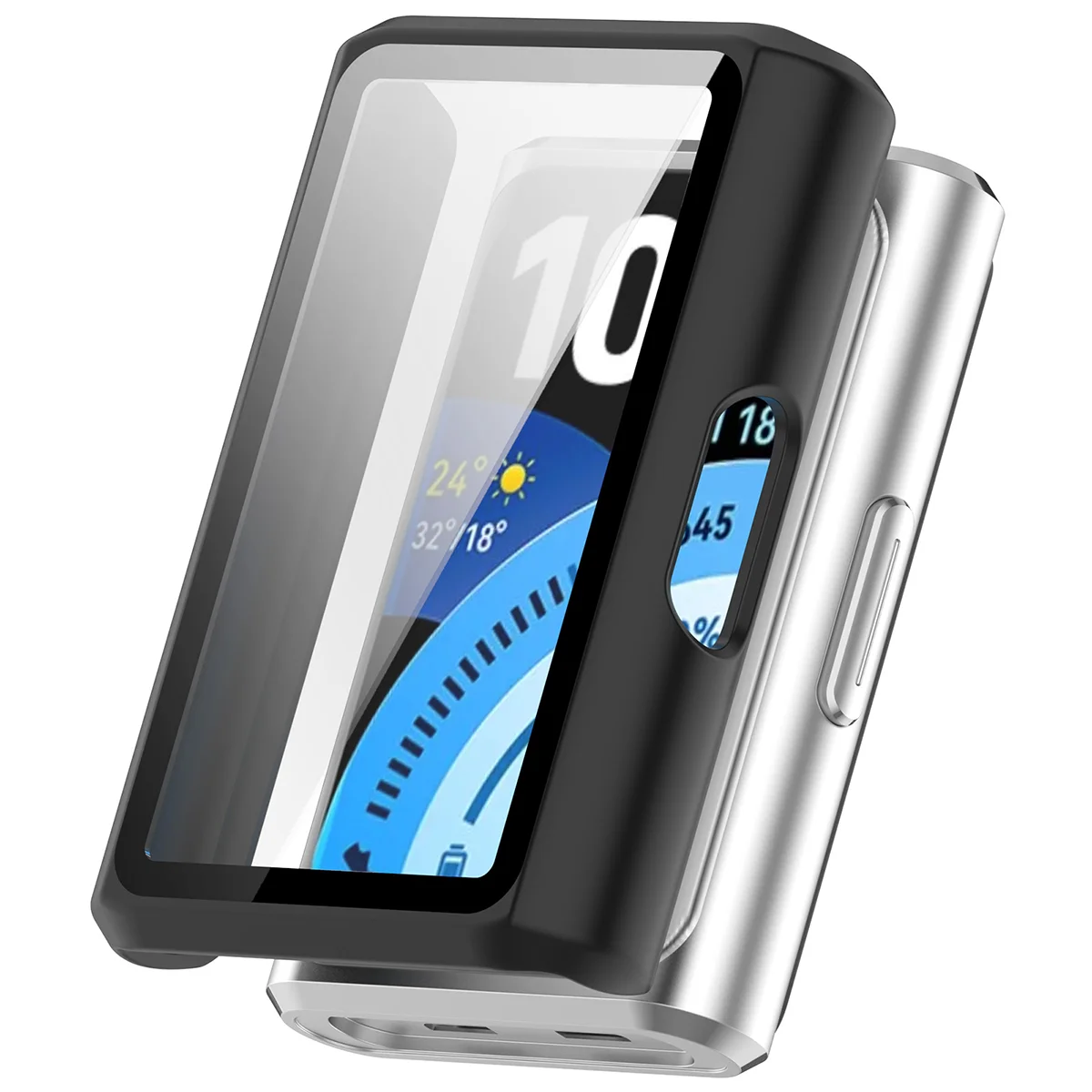 Wizualizacja nakładania etui Bizon Case Watch Adamo do Huawei Band 11 Pro