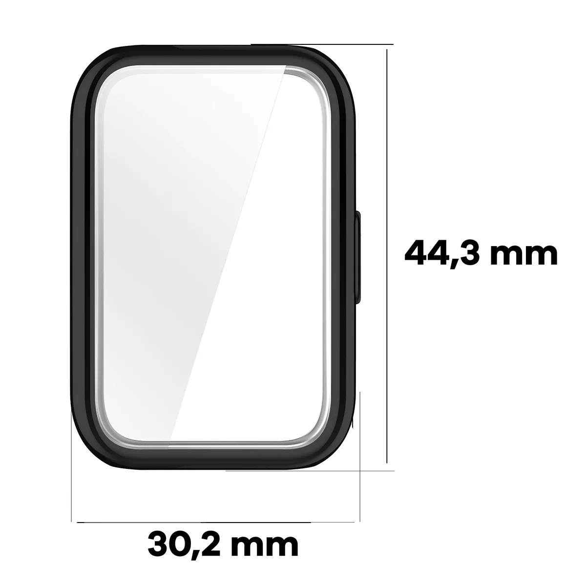 Wymiary obudowy Bizon Case Watch Felipe dla Huawei Band 11