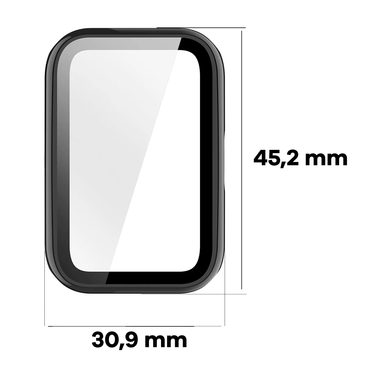 Wymiary etui Bizon Case Watch Adamo do Huawei Band 11