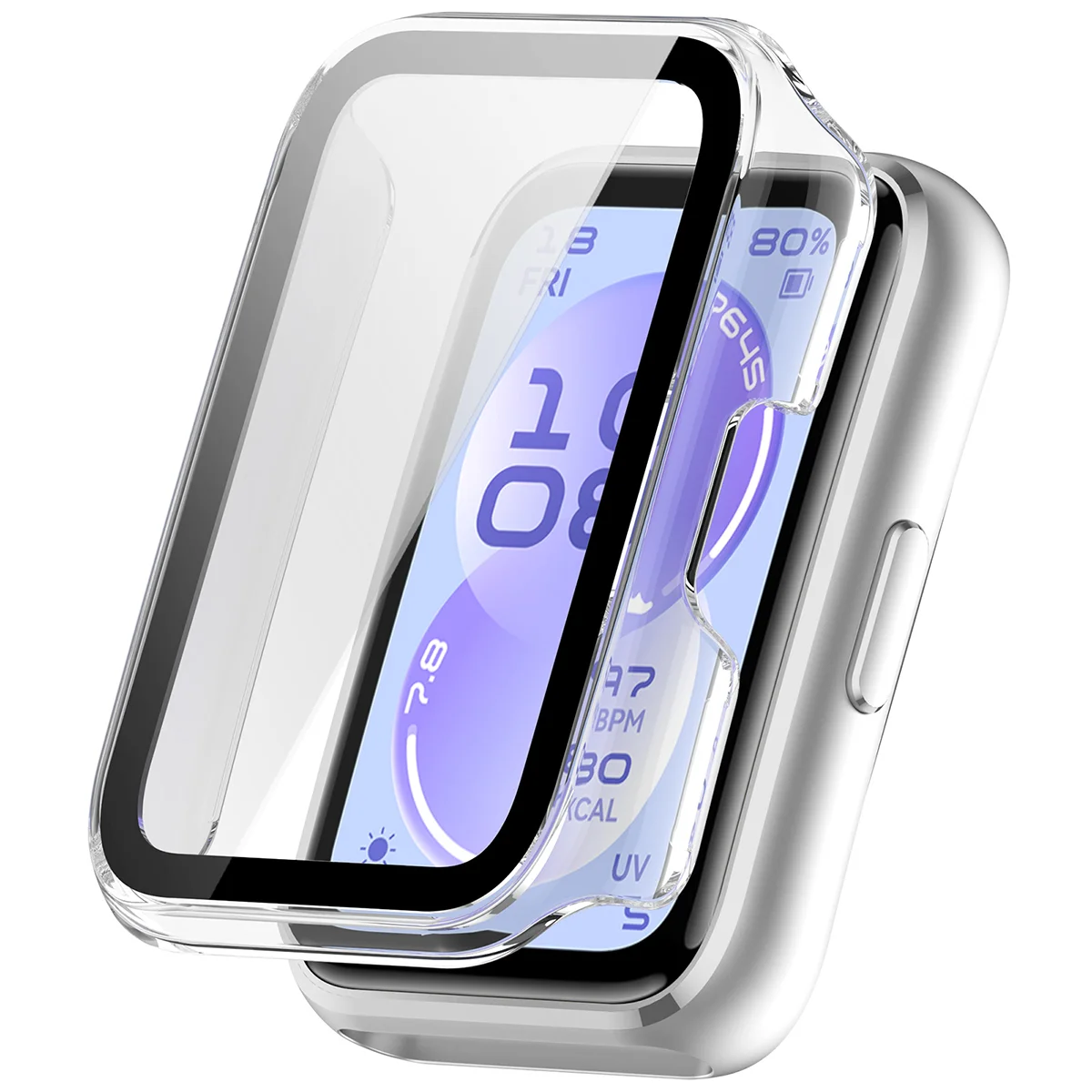 Wizualizacja nakładania etui Bizon Case Watch Adamo do Huawei Band 11