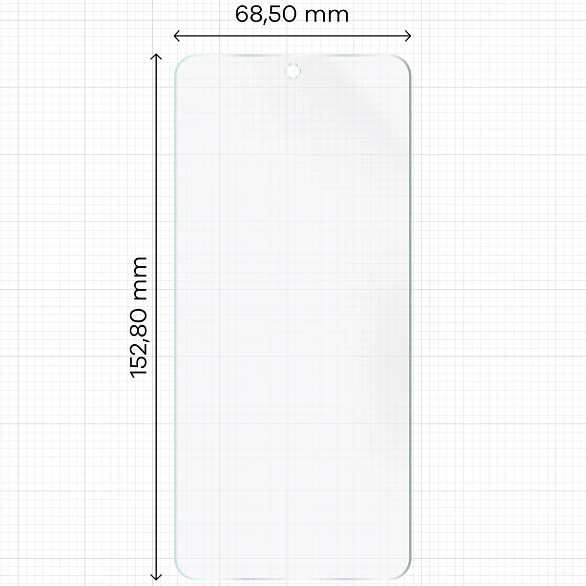 Miarka z wymiarami folii hydrożelowej Bizon Film Hydrogel Front Duo do Huawei Mate X7