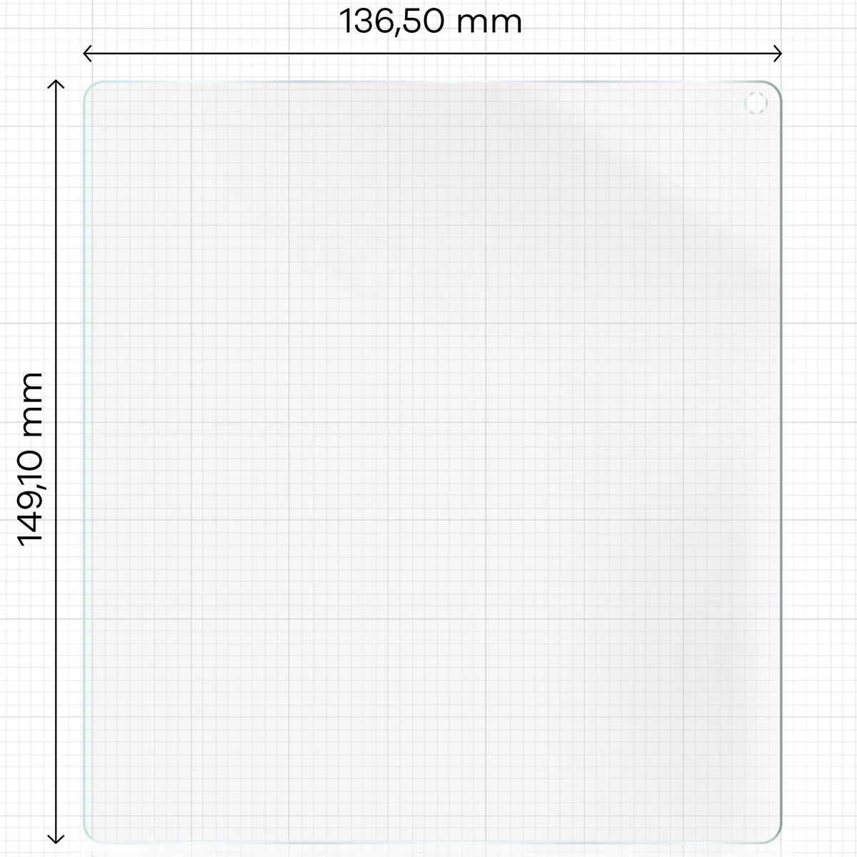 Miarka z wymiarami folii hydrożelowej Bizon Film Hydrogel Mid Duo do Huawei Mate X7