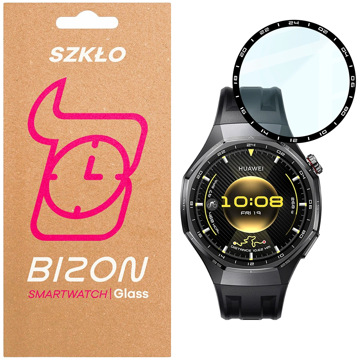 Szkło hybrydowe na smartwatch Bizon Glass Watch Edge dla Huawei Watch GT7 Pro 46 mm / GT6 Pro 46 mm