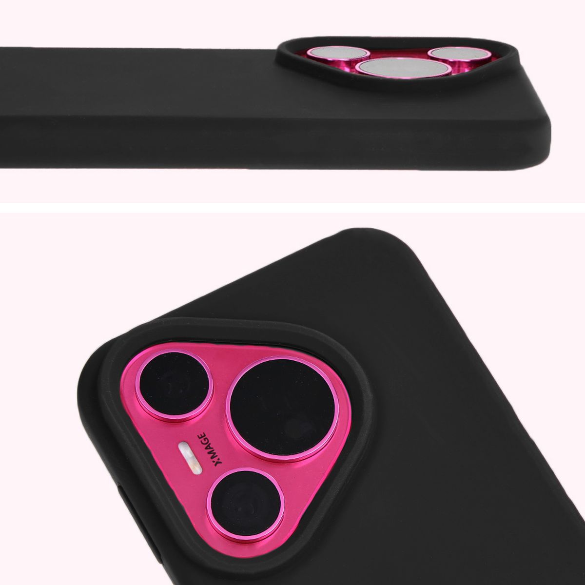 Zbliżenie na wycięcie na obiektywy w etui Bizon Soft Case
