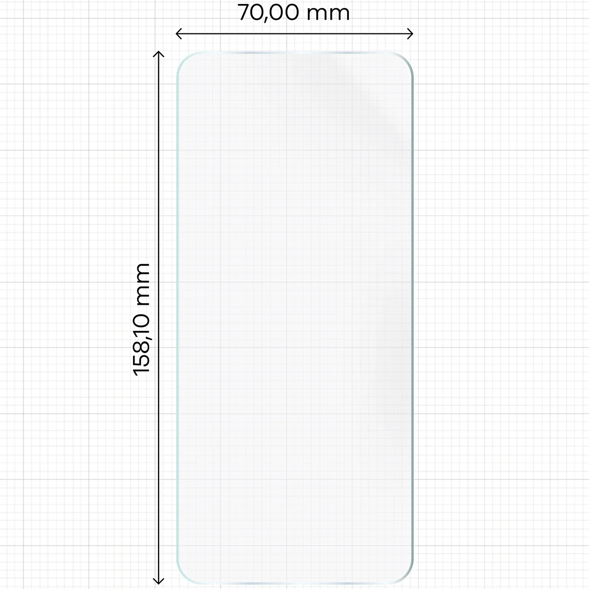 Miarka z wymiarami folii hydrożelowej Bizon Film Hydrogel Front do Huawei nova 14 Pro
