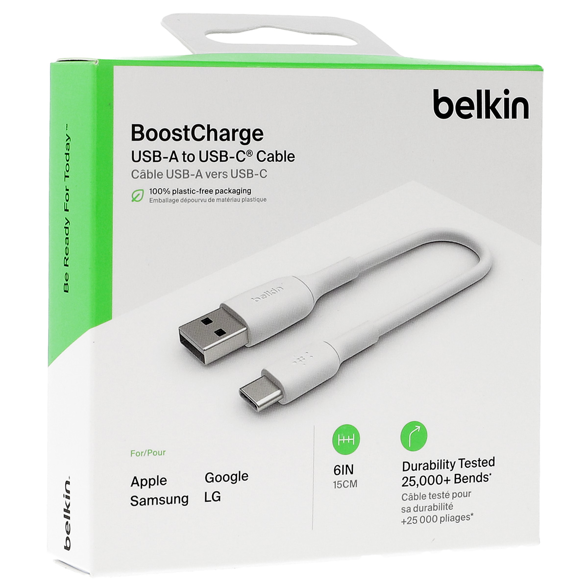 Kabel Belkin Boost Charge PVC USB-A/USB-C, biały