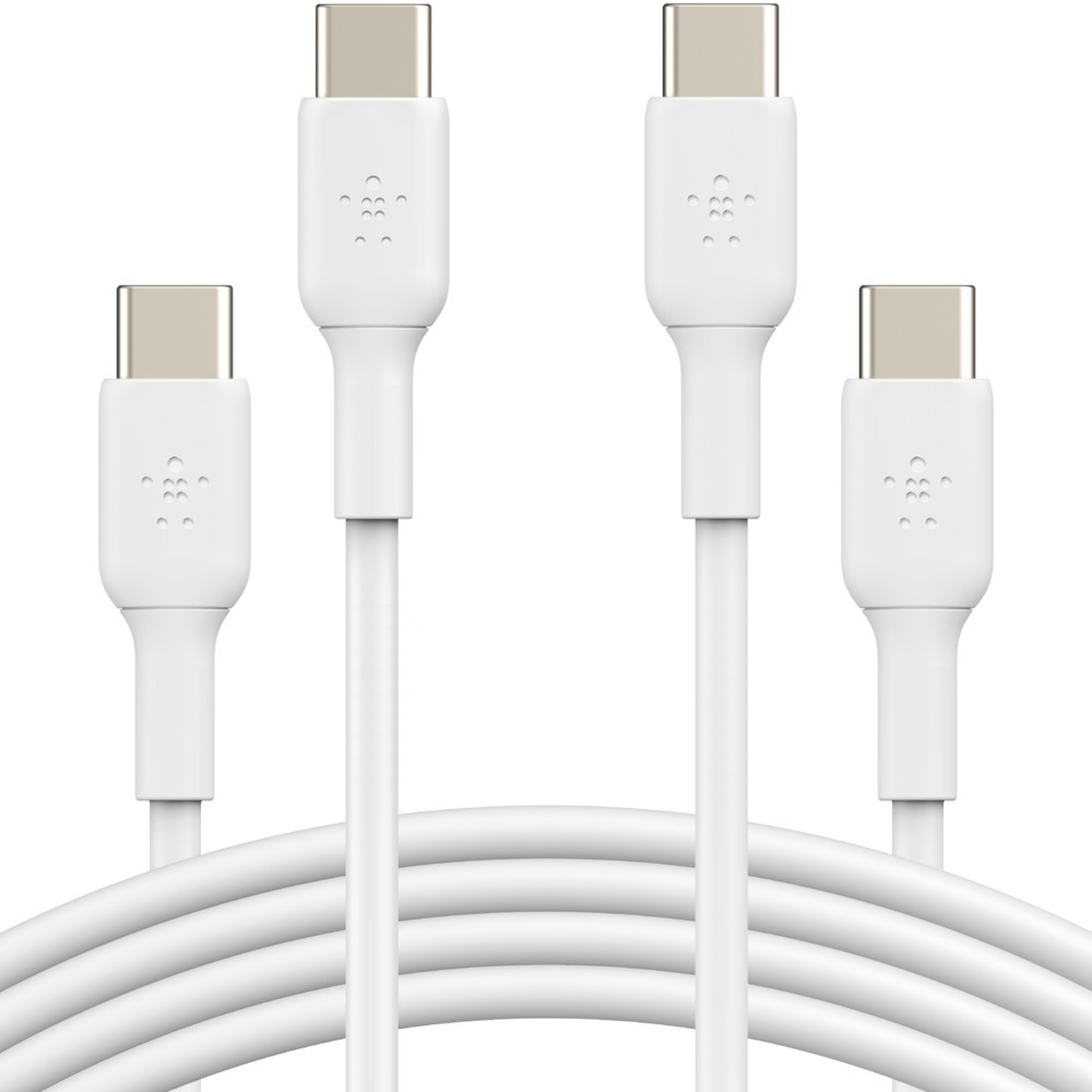 Kabel Belkin Boost Charge PVC 2-Pack, USB-C/USB-C, biały