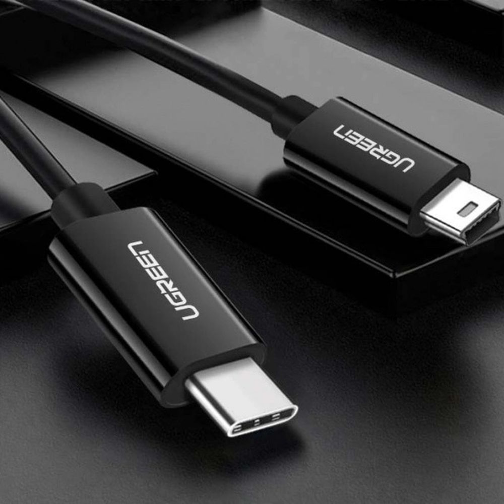 Kabel Ugreen US242 USB-C (męski) / mini USB typu B (męski) 1 m, czarny