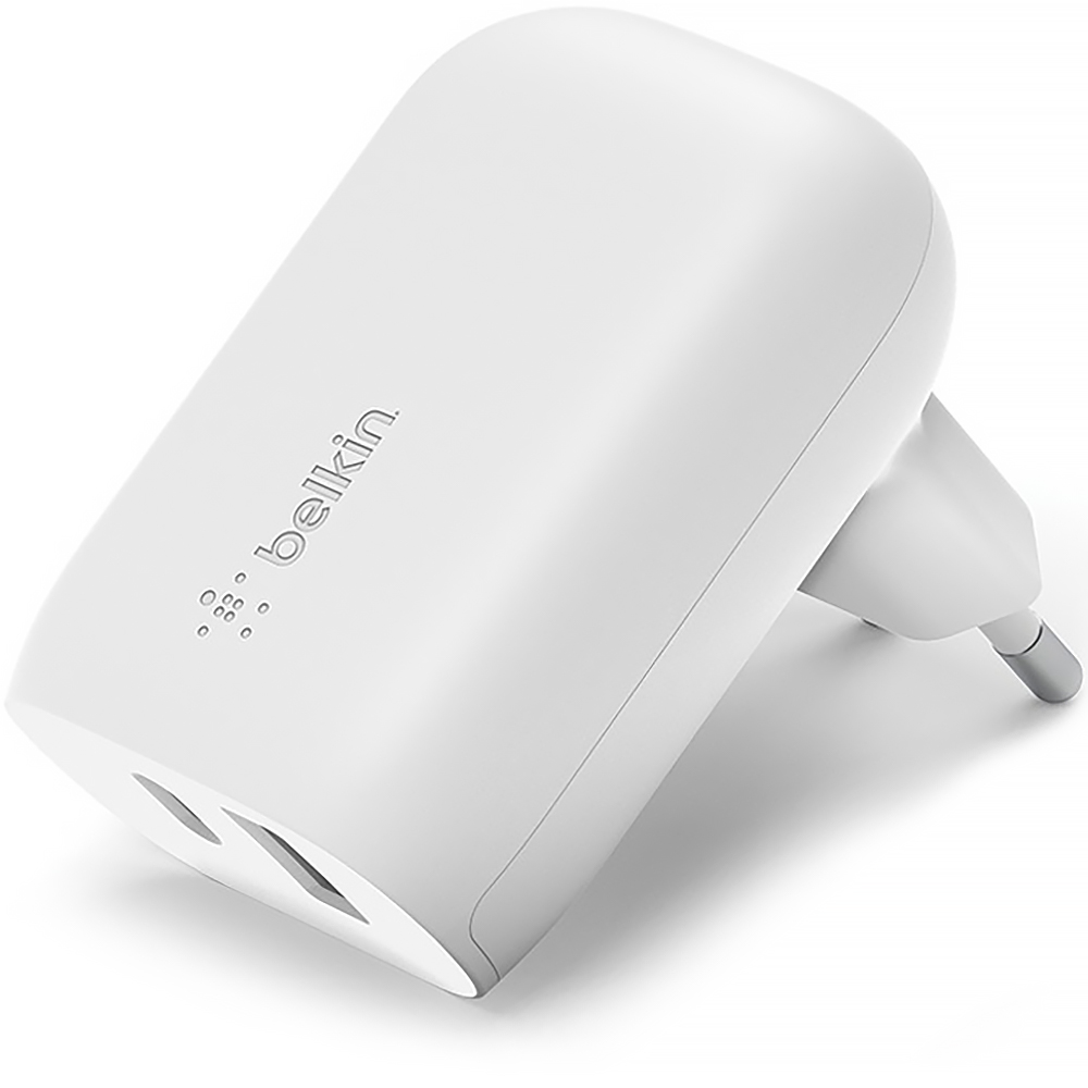 Ładowarka sieciowa Belkin Boost Charge Dual Wall Charger with PPS 37W, USB-C 25W + USB-A 12W, biała