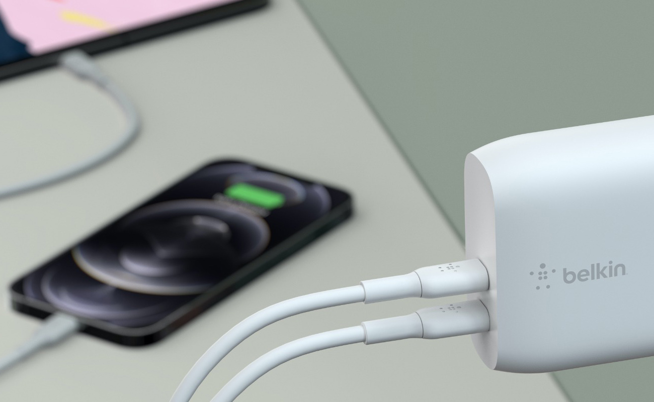 Ładowarka sieciowa Belkin Boost Charge Dual Wall Charger 40W, 2x USB-C PD 3.0 20W, biała
