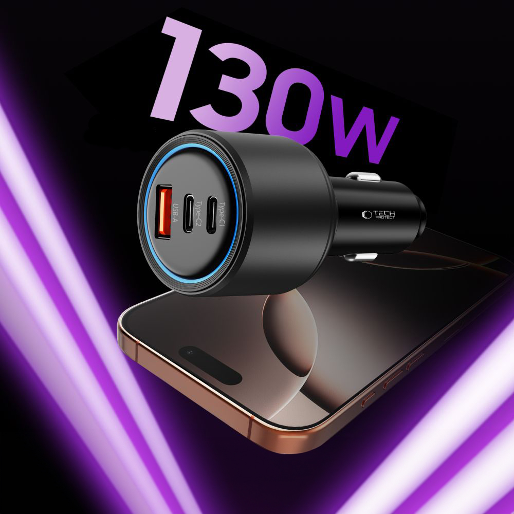 CC04, Tech-Protect, Ładowarka kompaktowa z aluminium, odporny design, idealna do gniazda zapalniczki, minimalistyczna i trwała