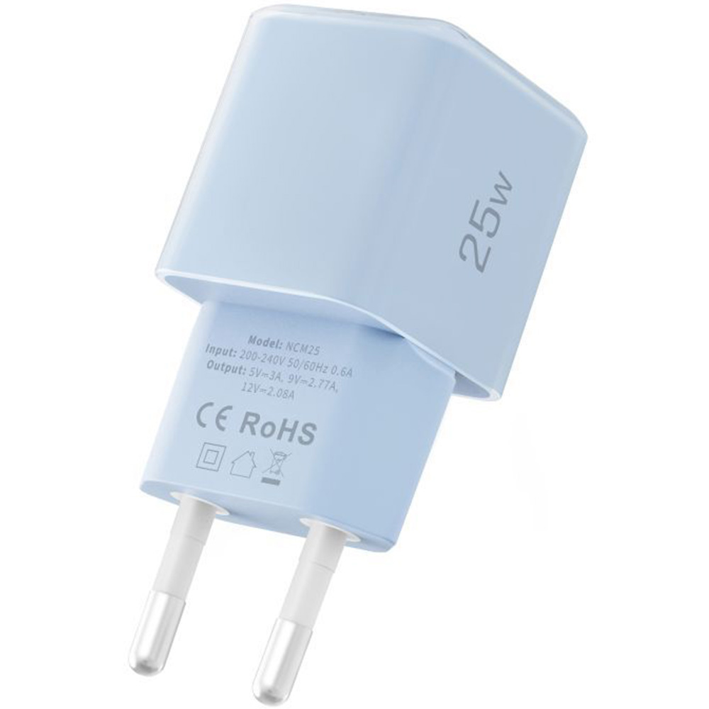 Ładowarka sieciowa Tech-Protect NCM25 1-PORT NETWORK 25W USB-C PD, jasnoniebieska