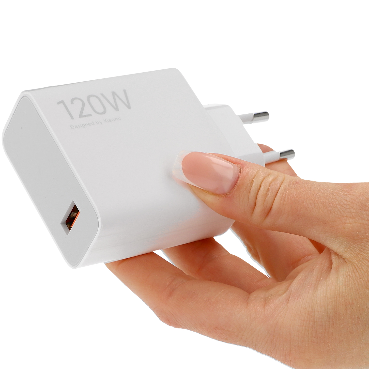 Szybka ładowarka sieciowa Xiaomi HyperCharge Combo 120W, 1x USB-A + kabel USB-A - USB-C o długości 1 metra, kolor biały