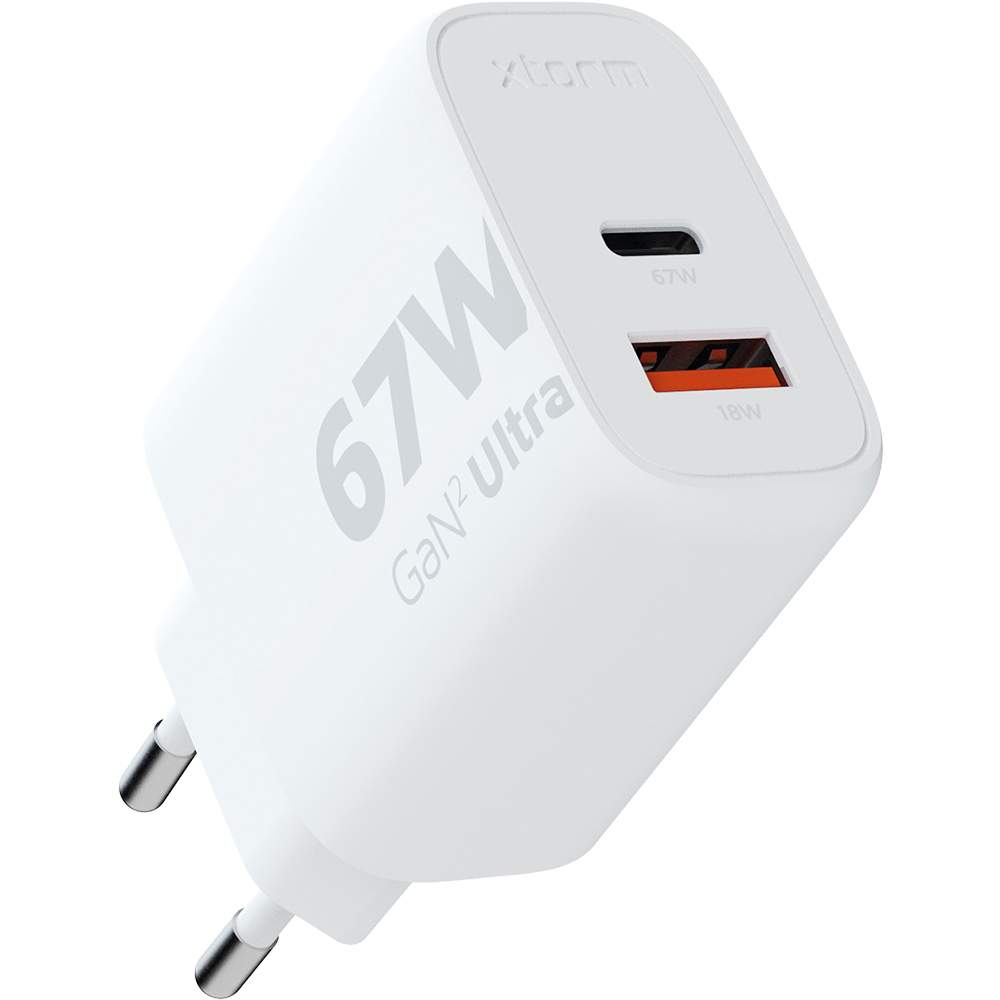 Xtorm Ultra Wall Charger GaN2 67W , szybka ładowarka do Twoich urządzeń mobilnych, wydajna, designerska, białe
