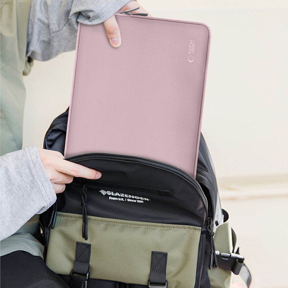 Etui Tech-Protect NeoSlim do laptopów 13 cali i 14 cali, różowe.