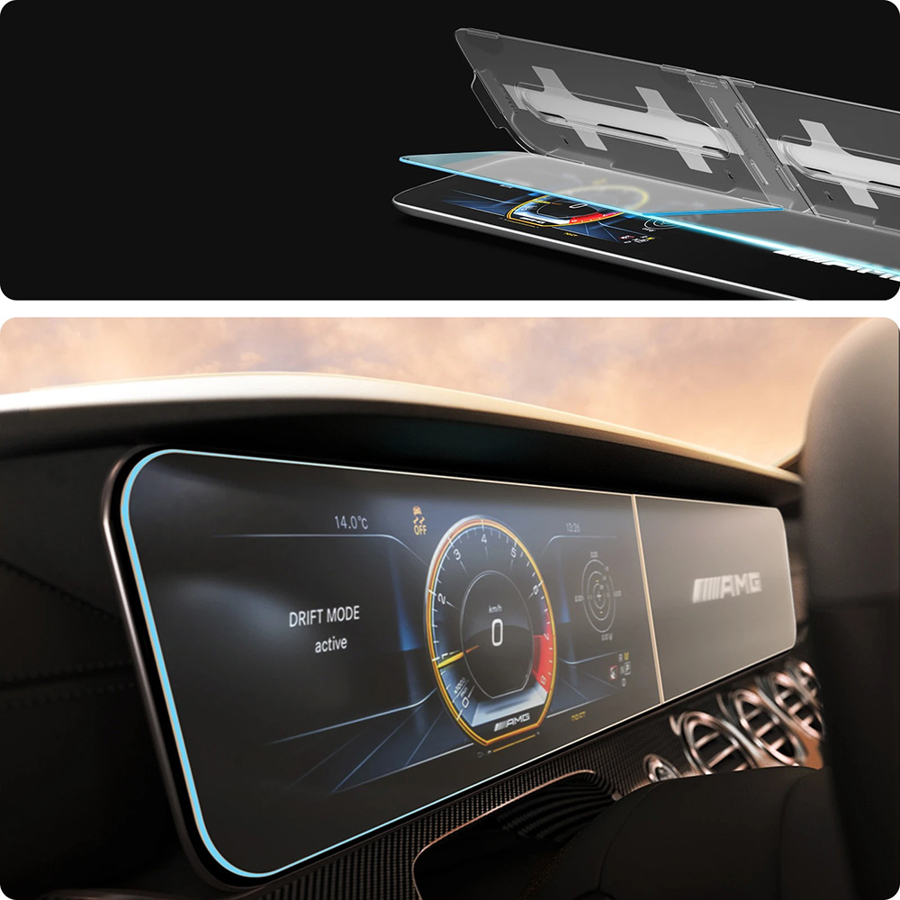 Szkło hartowane Spigen Glas.tr Ez Fit kompatybilne z etui dla Mercedes Benz E-Class 2021